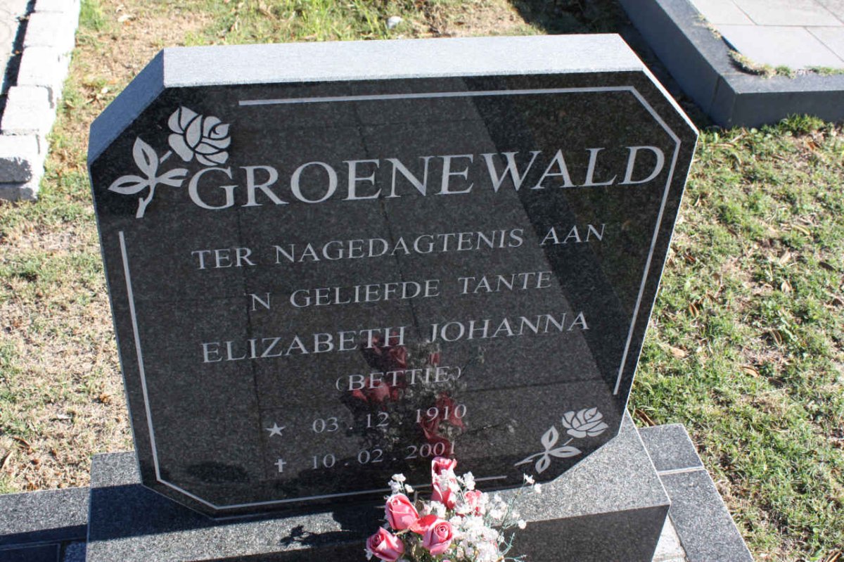 GROENEWALD Elizabeth Johanna 1910-2001