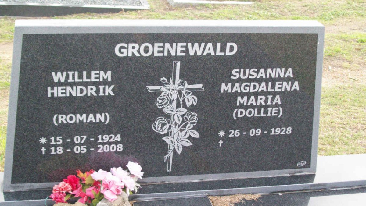GROENEWALD Willem Hendrik 1924-2008 &amp; Susanna Magdalena Maria 1928-