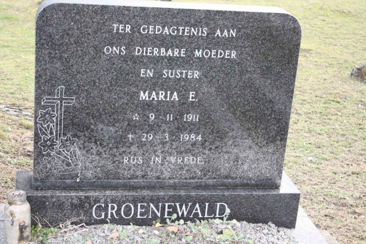 GROENEWALD Maria E. 1911-1984