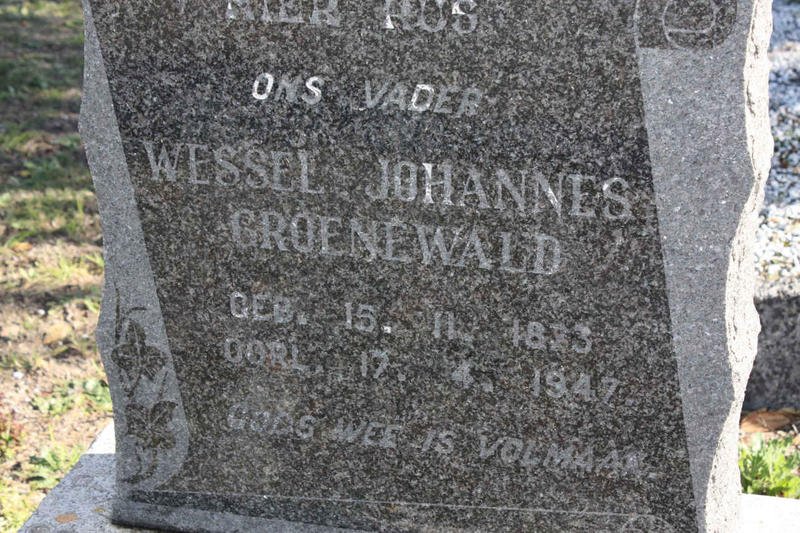 GROENEWALD Wessel Johannes 1873-1947 