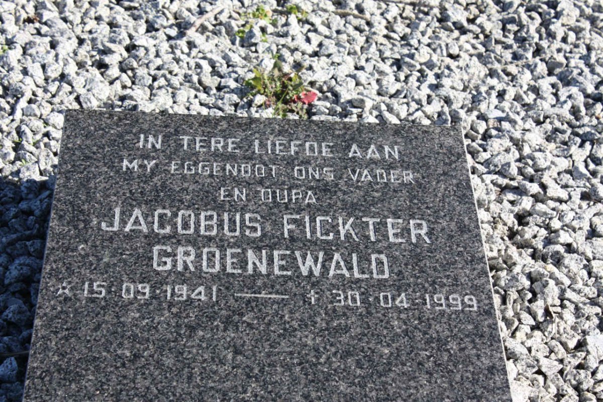 GROENEWALD Jacobus Fickter 1941-1999