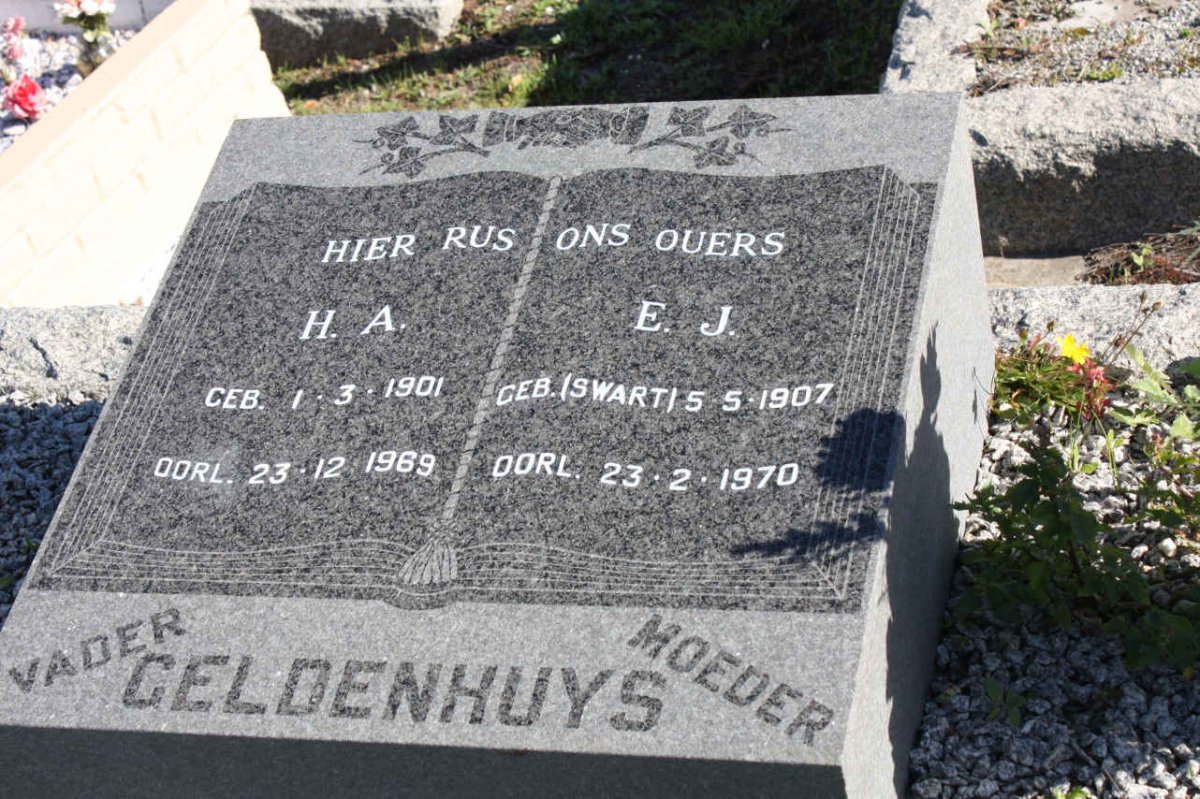 GELDENHUYS H.A. 1901-1969 &amp; E.J. nee SWARTS 1907-1970