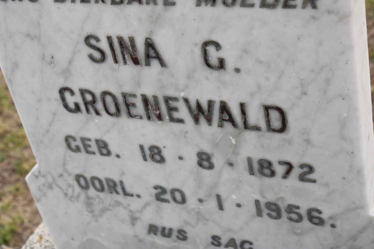 GROENEWALD Sina G. 1872-1956