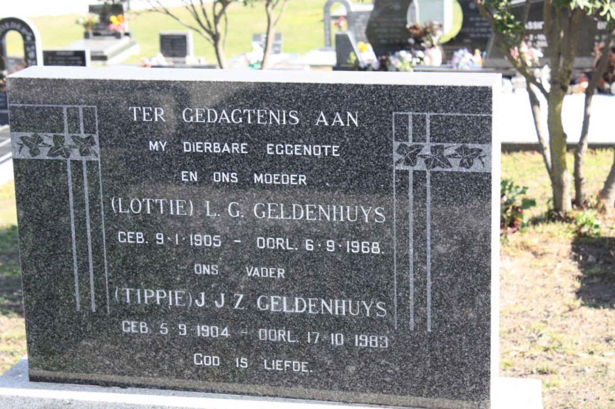 GELDENHUYS J.J.Z 1904-1983 &amp; L.G. 1905-1968