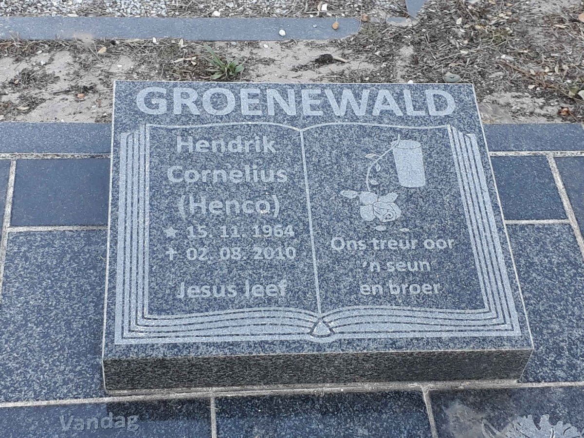 GROENEWALD Hendrik Cornelius 1964-2010