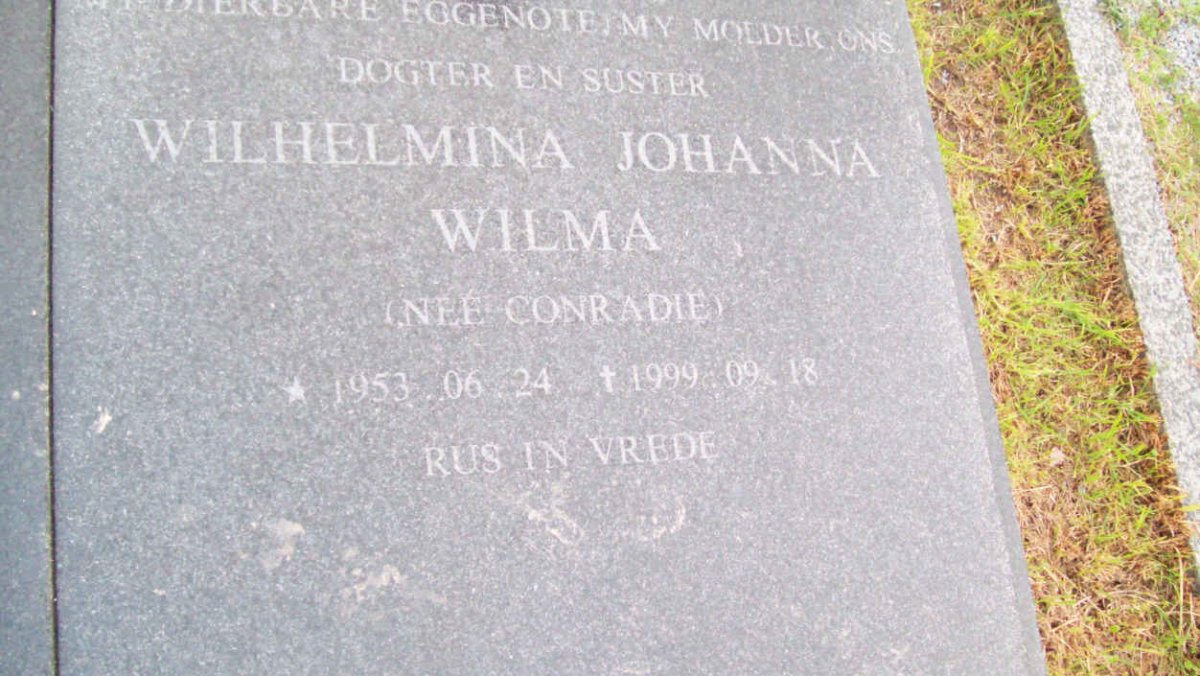 JORDAN Wilhelmina Johanna nee CONRADIE 1953-1999