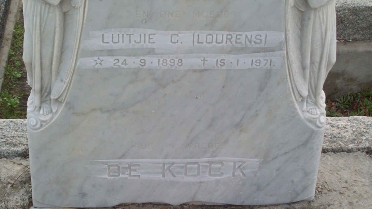 KOCK Luitjie C., de  nee LOURENS 1898-1971