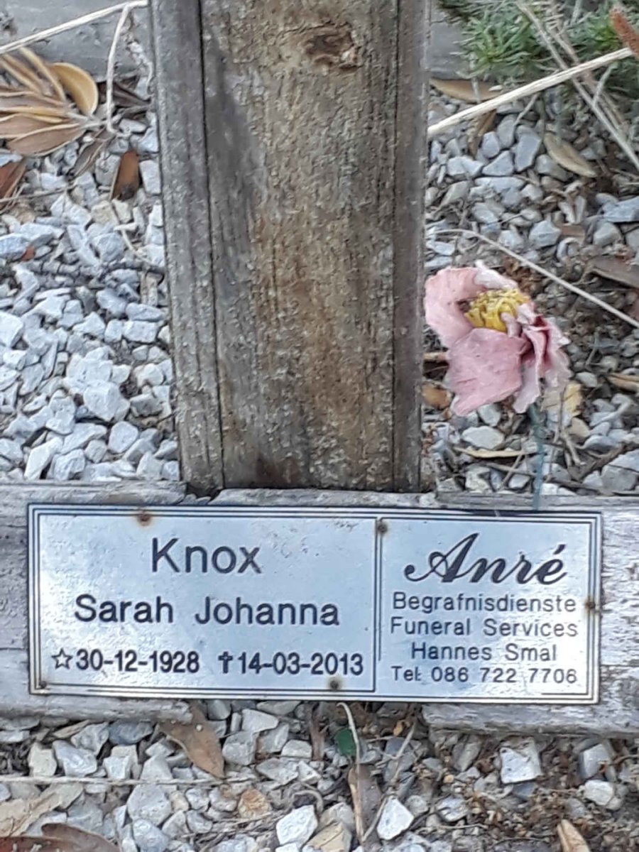 KNOX Sarah Johanna 1928-2013