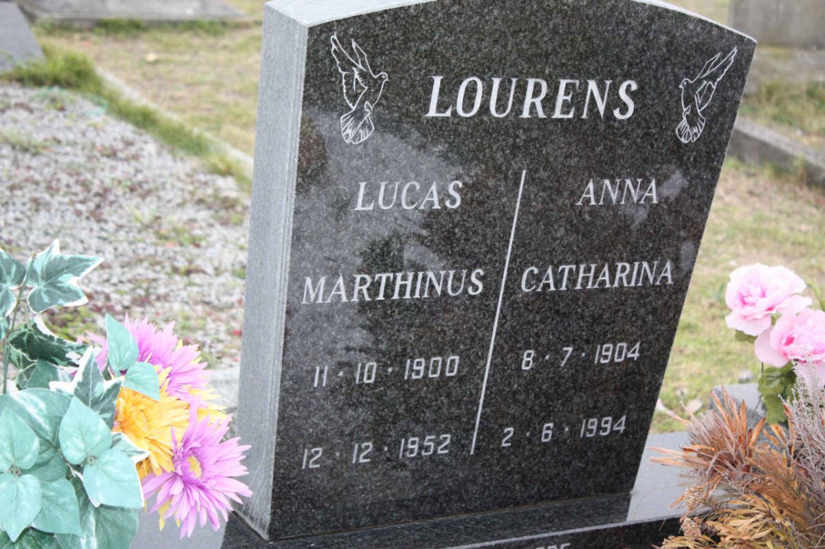 LOURENS Lucas Marthinus 1900-1952 &amp; Anna Catharina LOURENS 1904-1994