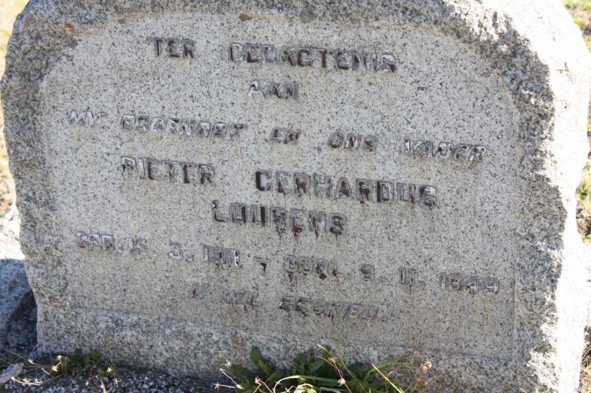 LOURENS Pieter Gerhardus 1911-1949