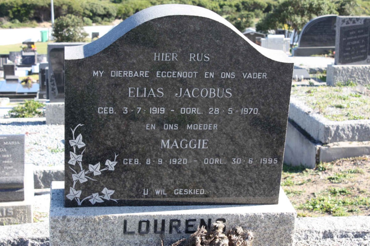 LOURENS Elias Jacobus 1919-1970 &amp; Maggie 1920-1995