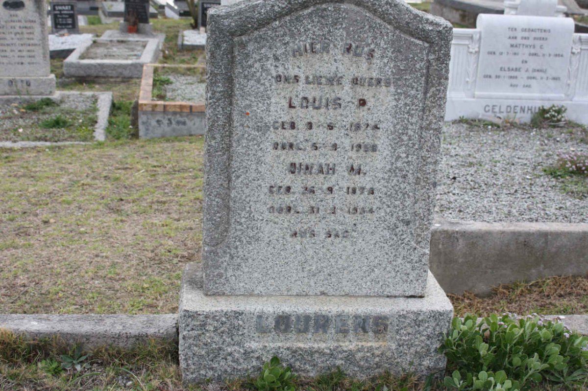 LOURENS Louis P. 1874-1956 &amp; Dina M. 1878-19?4