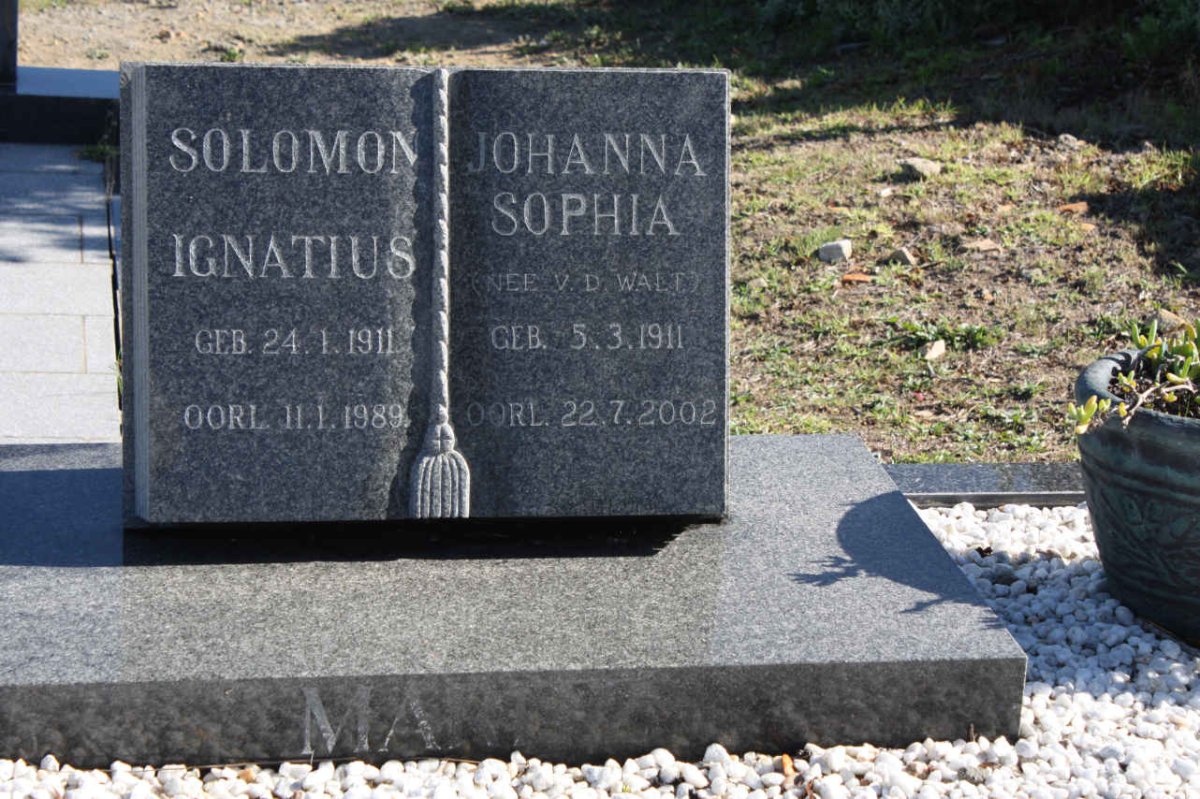 MARITZ Solomon Ignatius 1911-1989 &amp; Johanna Sophia V.D. WALT 1911-2002