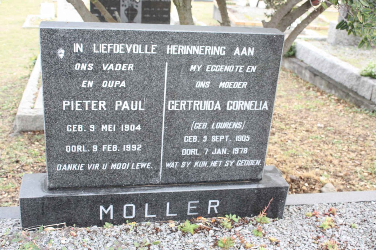 MÖLLER Pieter Paul 1904-1992 &amp; Gertruida Cornelia LOURENS 1905-1978