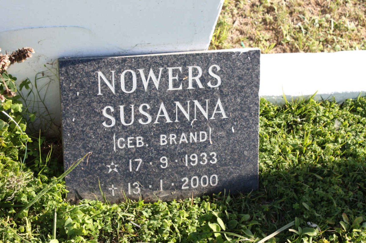 NOWERS Susanna nee BRAND 1933-2000