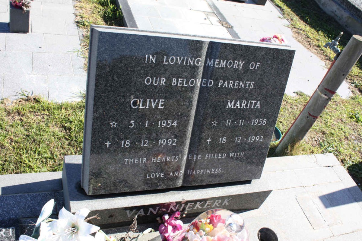 NIEKERK Clive, van 1954-1992 &amp; Marita 1958-1992