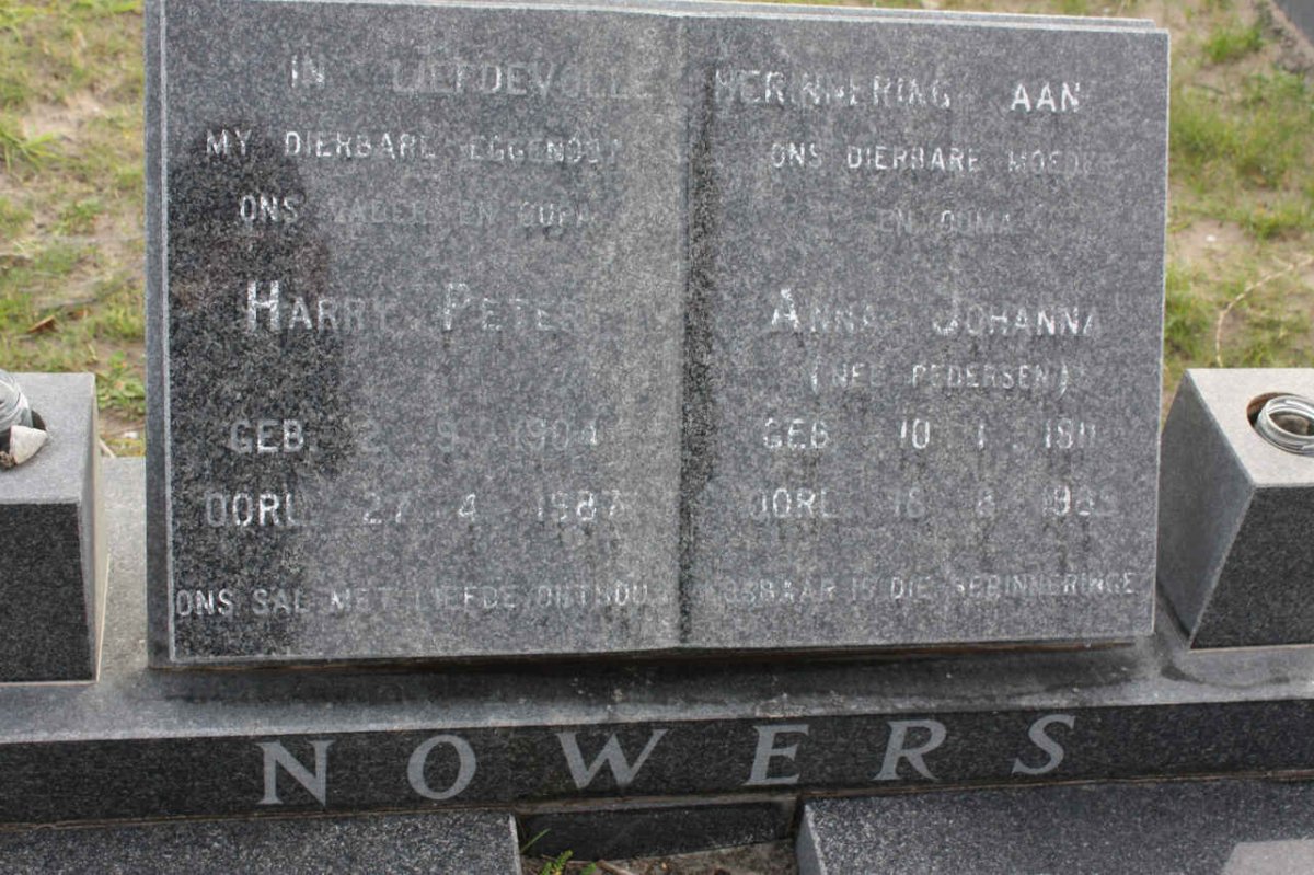 NOWERS Harry Peter 1904-1987 &amp; Anna Johanna PEDERSEN 1911-1989