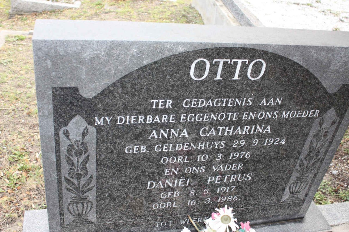 OTTO Daniel Petrus 1917-1986 &amp; Anna Catharina GELDENHUYS 1924-1976