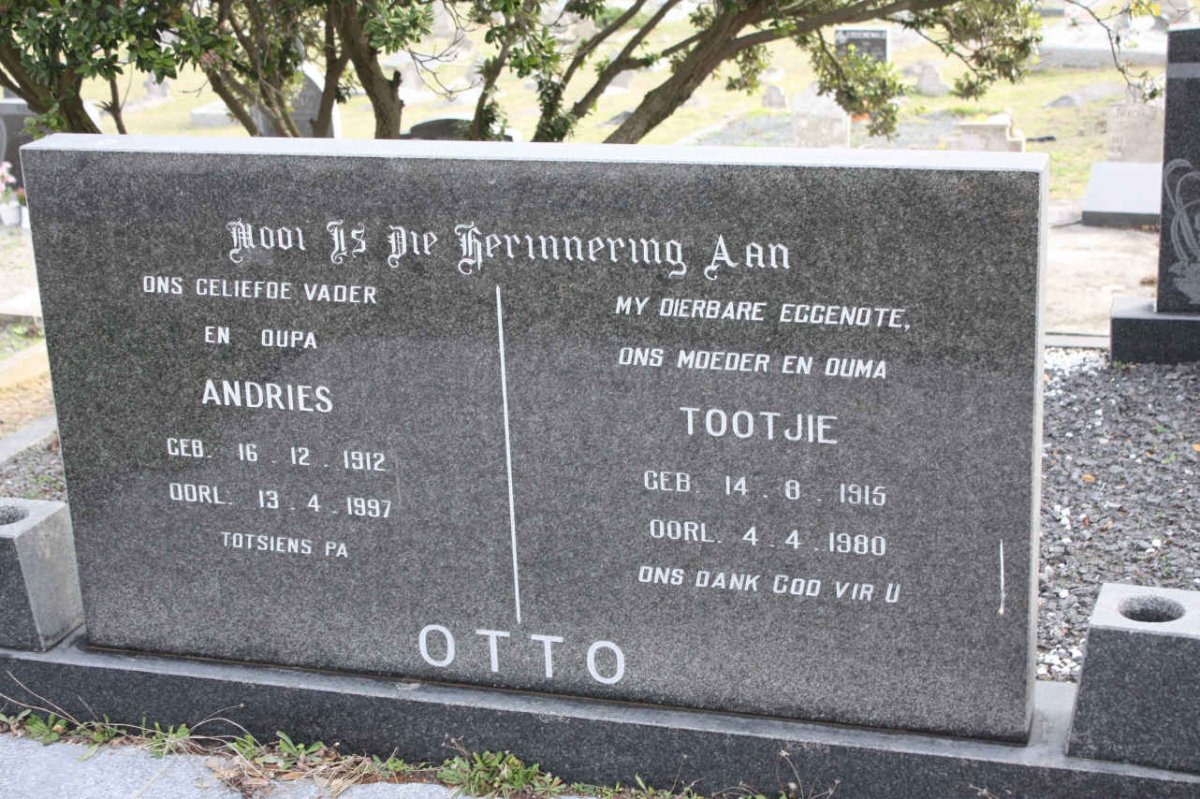 OTTO Andries 1912-1997 &amp; Tootjie 1915-1980