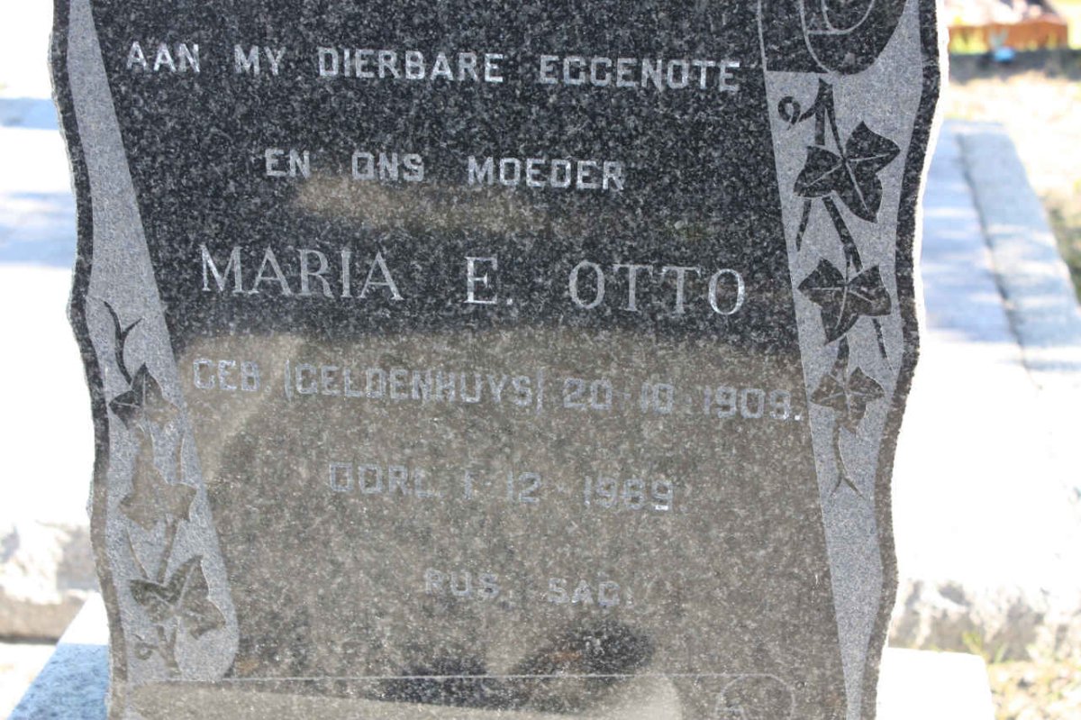 OTTO Maria E. nee GELDENHUYS 1909-1969