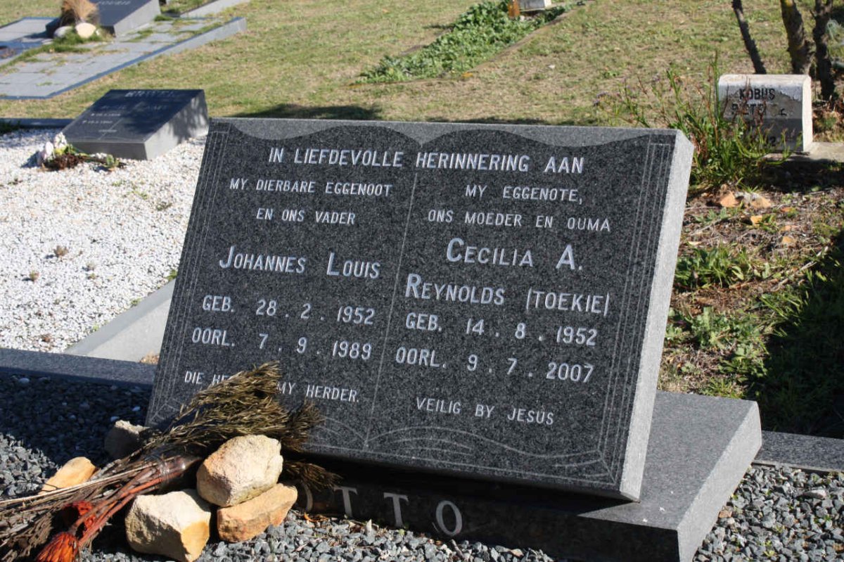 OTTO Johannes Louis 1952-1989 &amp; Cecilia A. REYNOLDS 1952-2007
