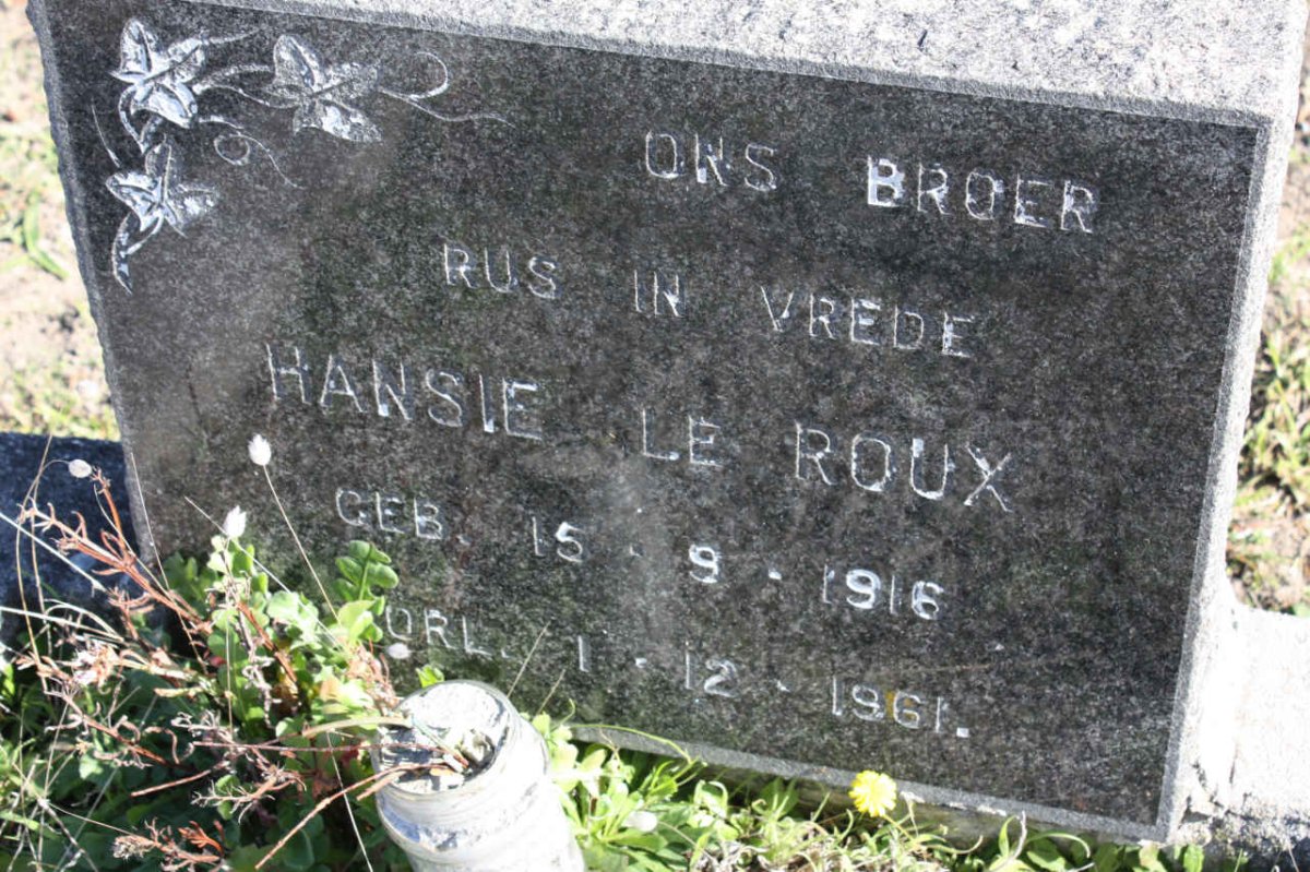 ROUX Hansie, le 1916-1961