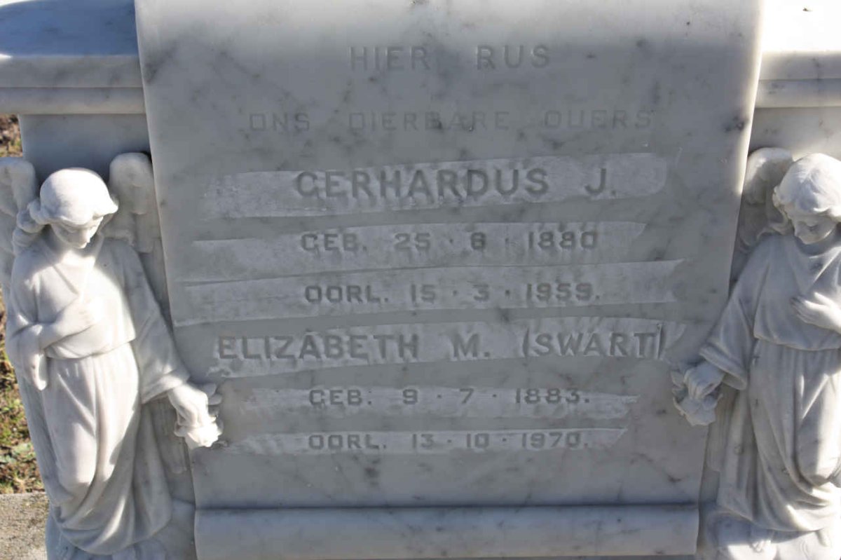 ROUX Gerhardus J., le 1880-1959 &amp; Elizabeth M. nee SWART 1883-1970