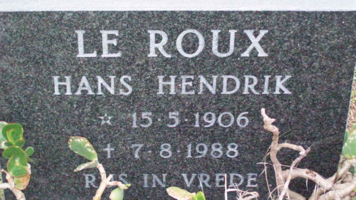 ROUX Hans Hendrik, le 1906-1988