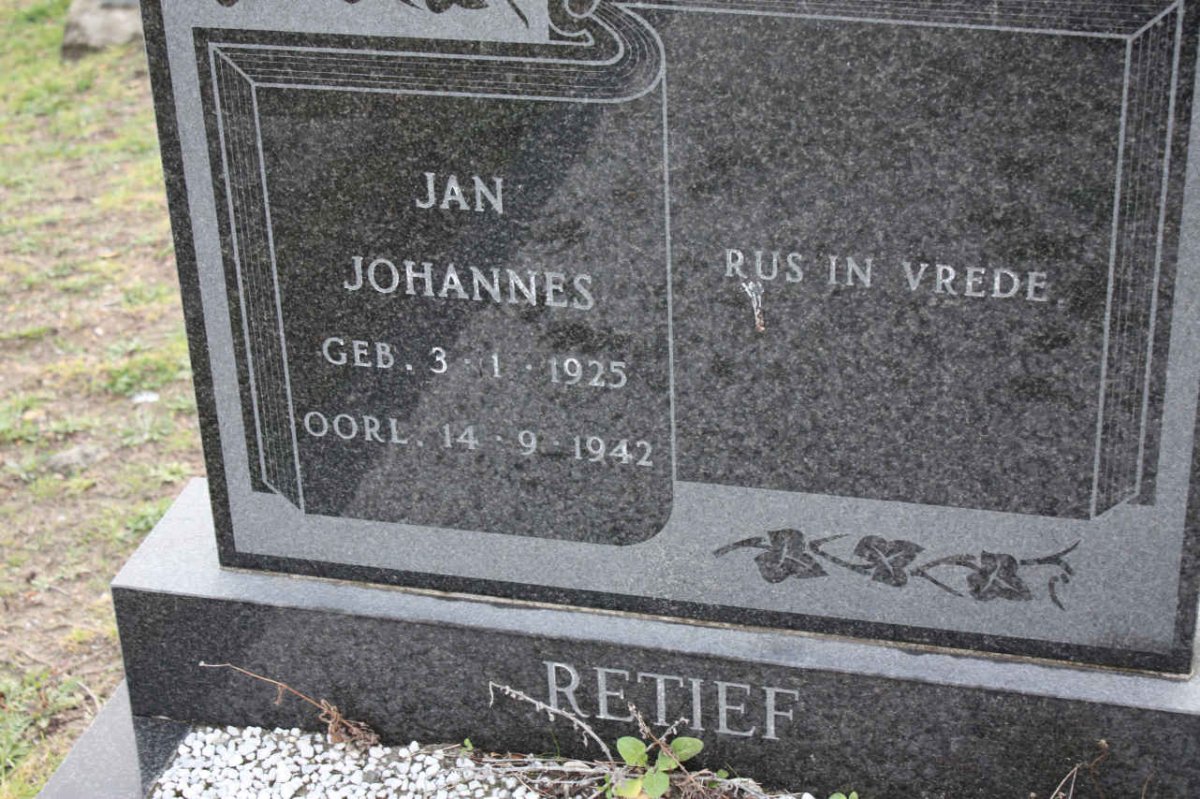 RETIEF Jan Johannes 1925-1942