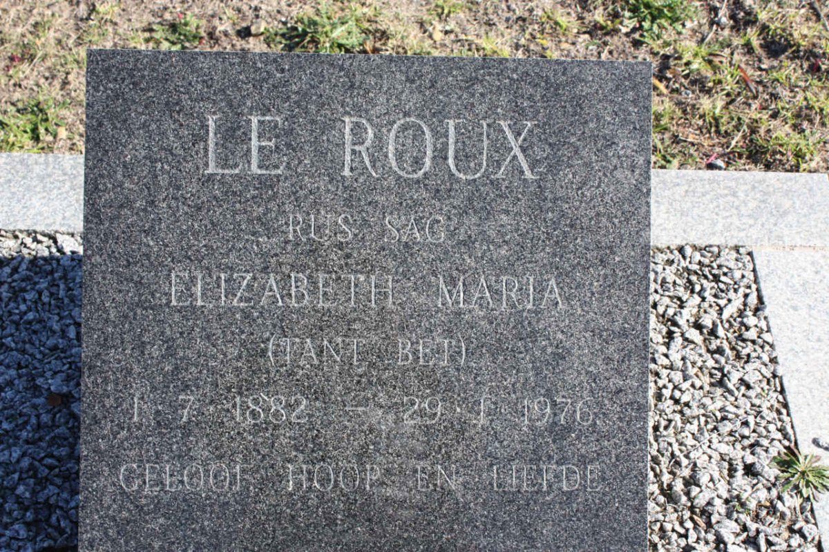 ROUX Elizabeth Maria, le 1882-1976