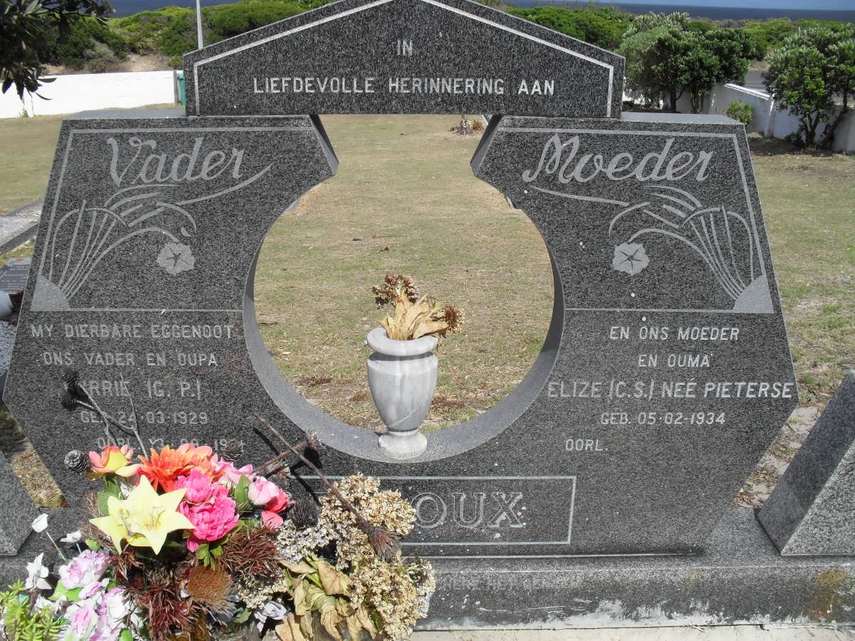 ROUX G.P. 1929-1991 &amp; C.S. PIETERSE 1934-