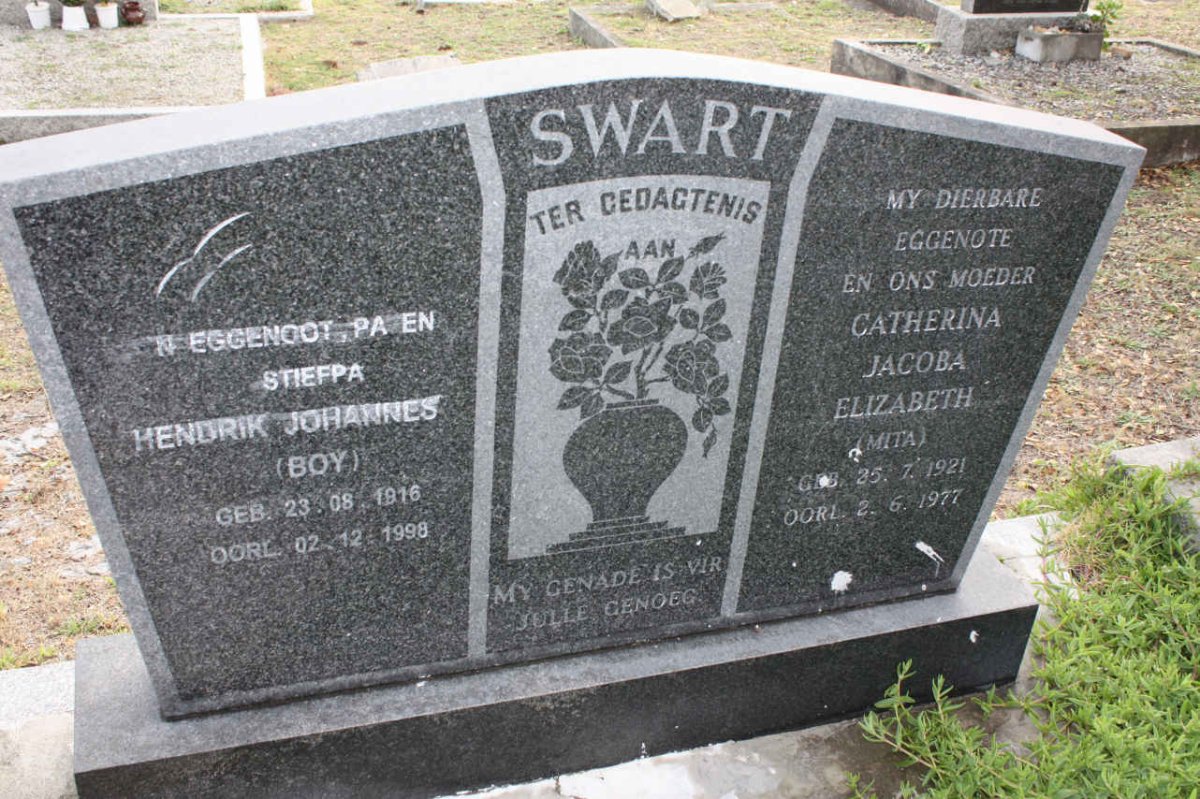 SWART Hendrik Johannes 1916-1998 &amp; Catherina Jacoba Elizabeth 1921-1977