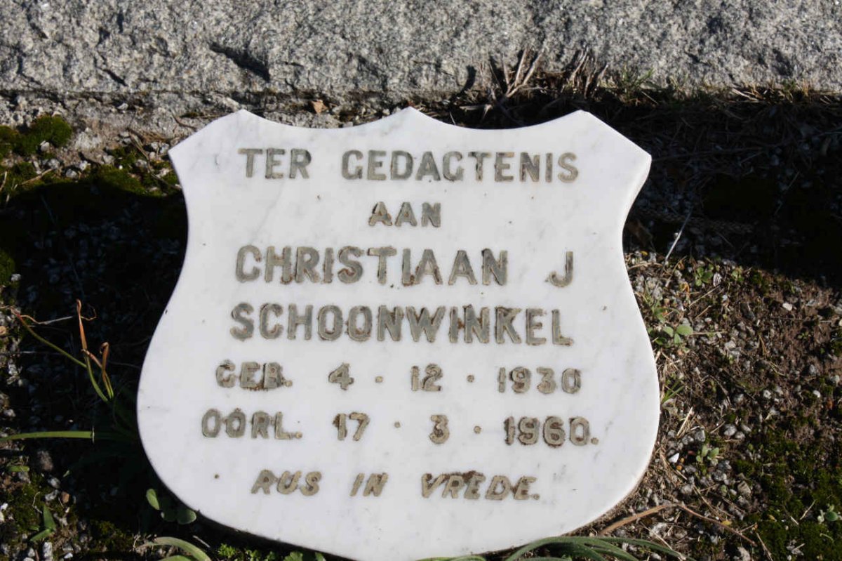SCHOONWINKEL Christiaan J. 1930-1960