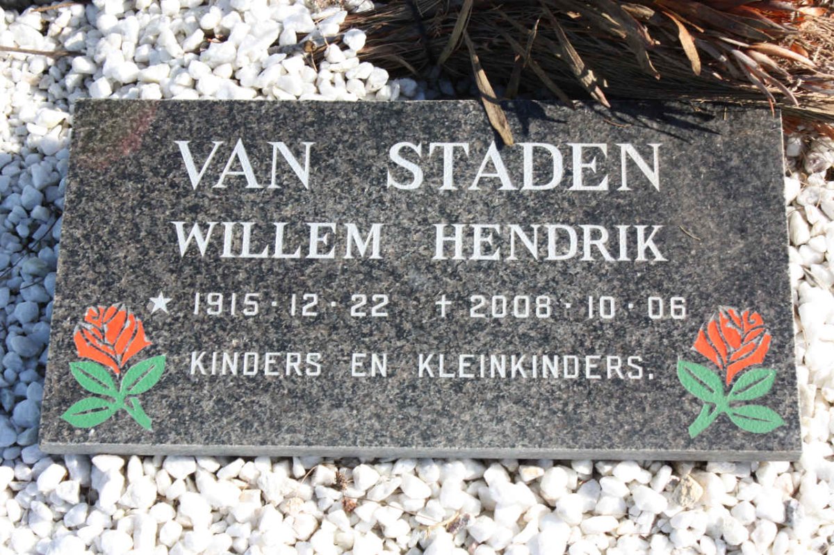 STADEN Willem Hendrik, van 1915-2008