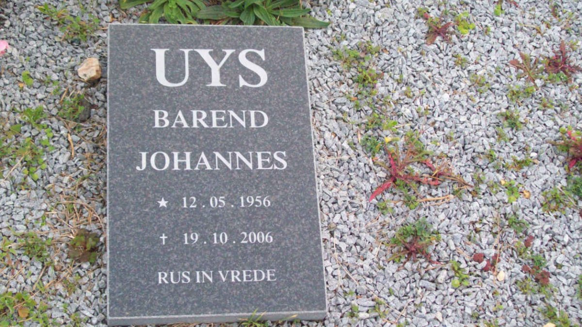 UYS Barend Johannes 1956-2006