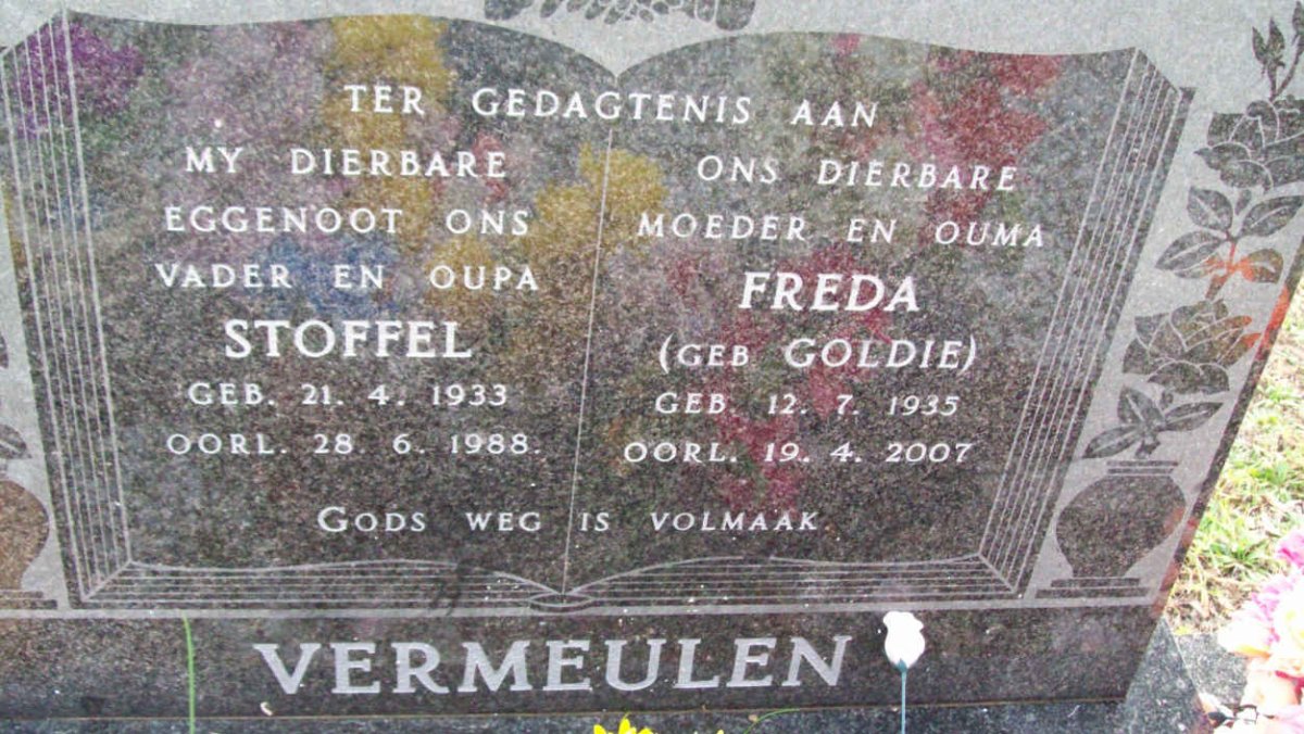 VERMEULEN Stoffel 1933-1988 &amp; Freda nee Goldie 1935-2007