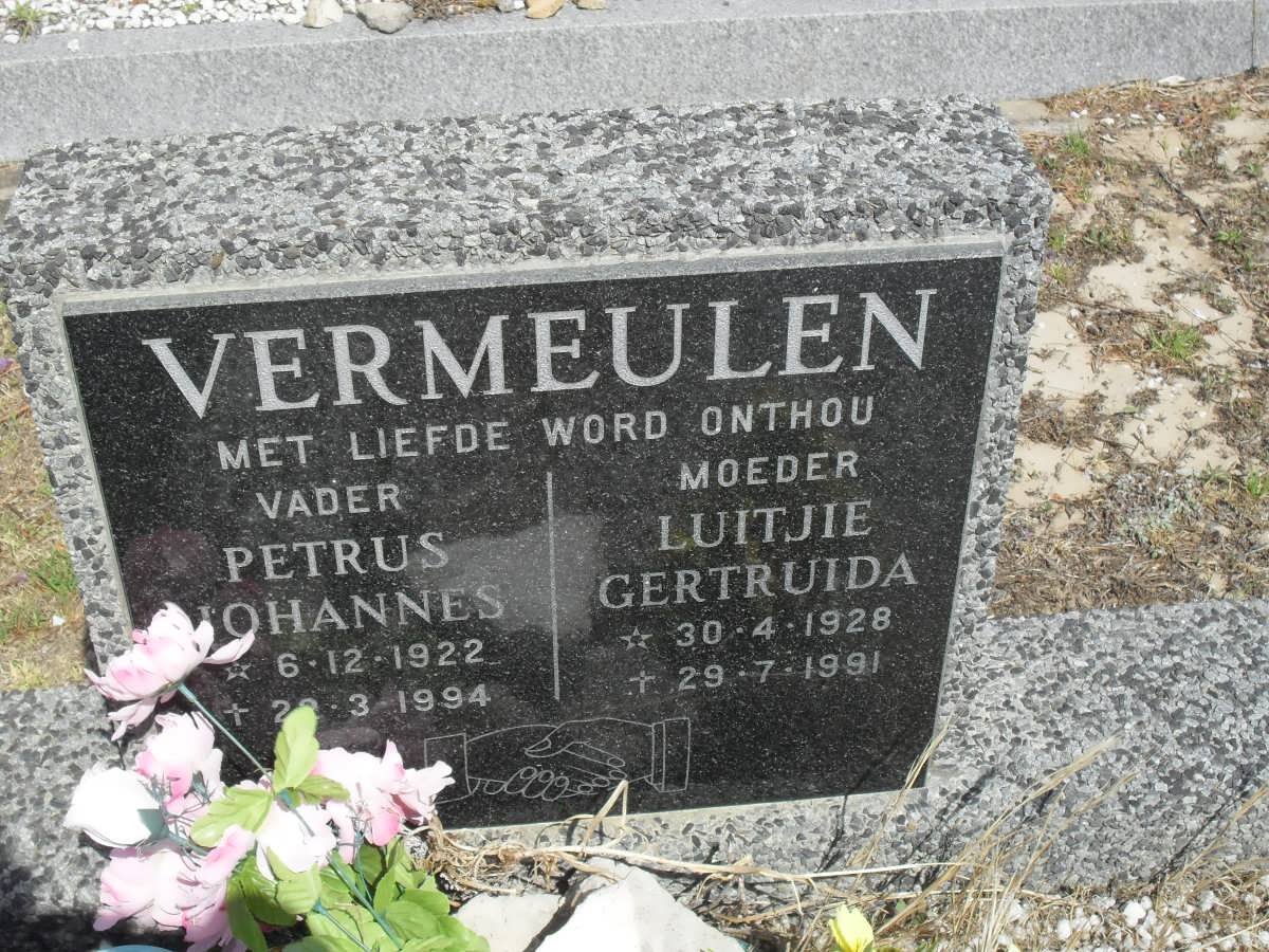 VERMEULEN Petrus Johannes 1922-1994 &amp; Luitjie Gertruida 1928-1991