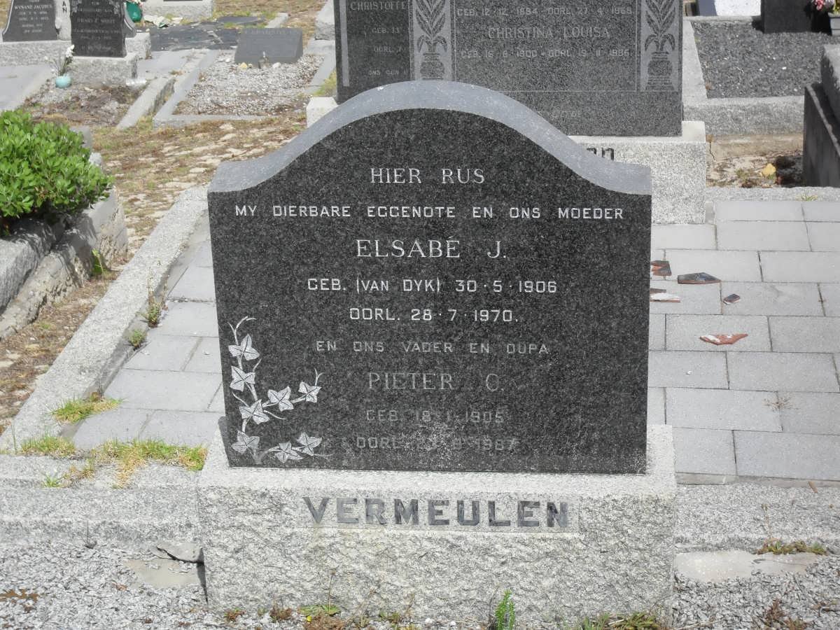 VERMEULEN Pieter C. 1905-1987 &amp; Elsabé J. VAN DYK 1906-1970