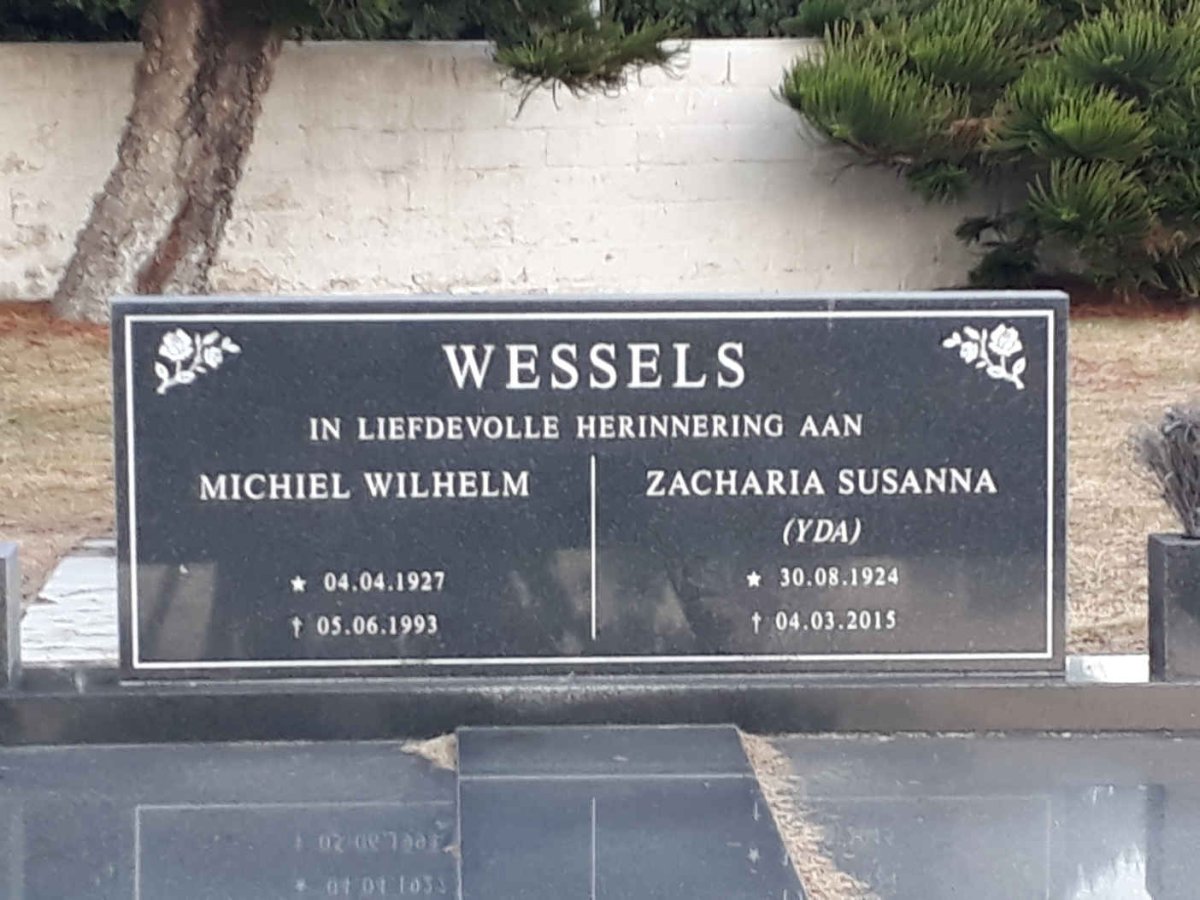 WESSELS Michiel Wilhelm 1927-1993 &amp; Zacharia Susanna 1924-2015