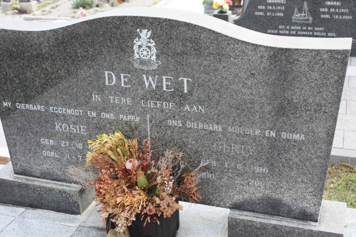 WET Kosie, de 1902-1972 &amp; Gerty 1916-2008