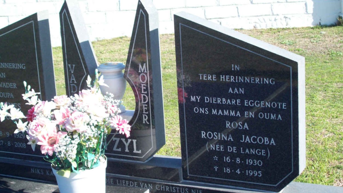 ZYL Rosina Jacoba, van nee DE LANGE 1930-1995