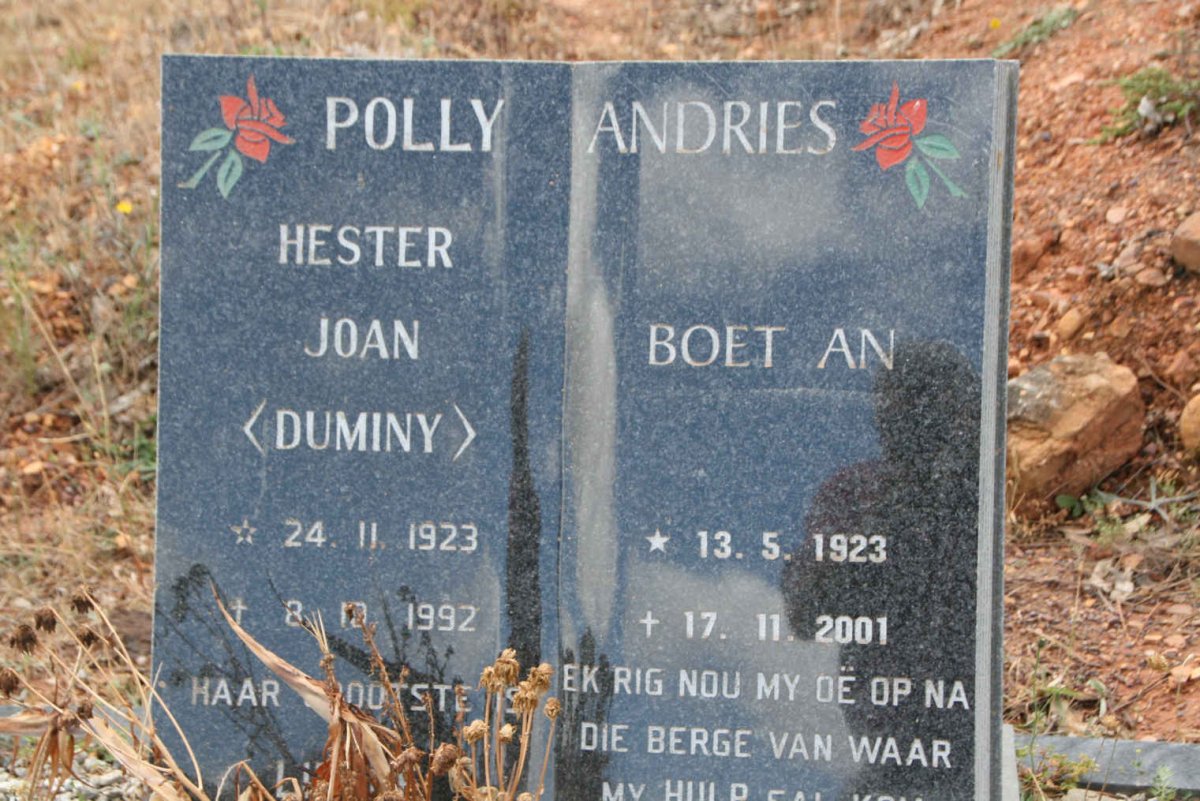 ? Andries 1923-2001 & Hester Joan DUMINY 1923-1992