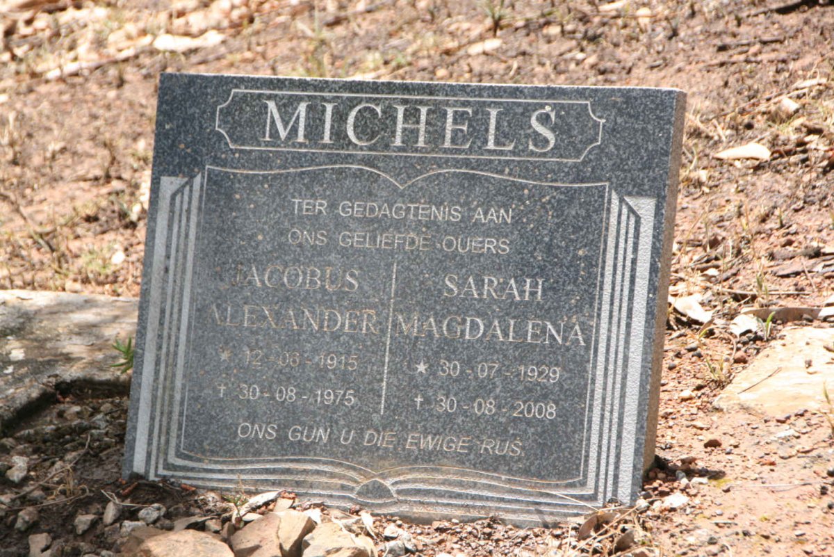 MICHELS Jacobus Alexander 1915-1975 & Sarah Magdalena 1929-2008