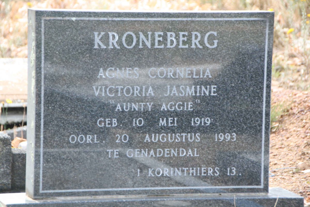 KRONEBERG Agnes Cornelia Victoria Jasmine 1919-1993