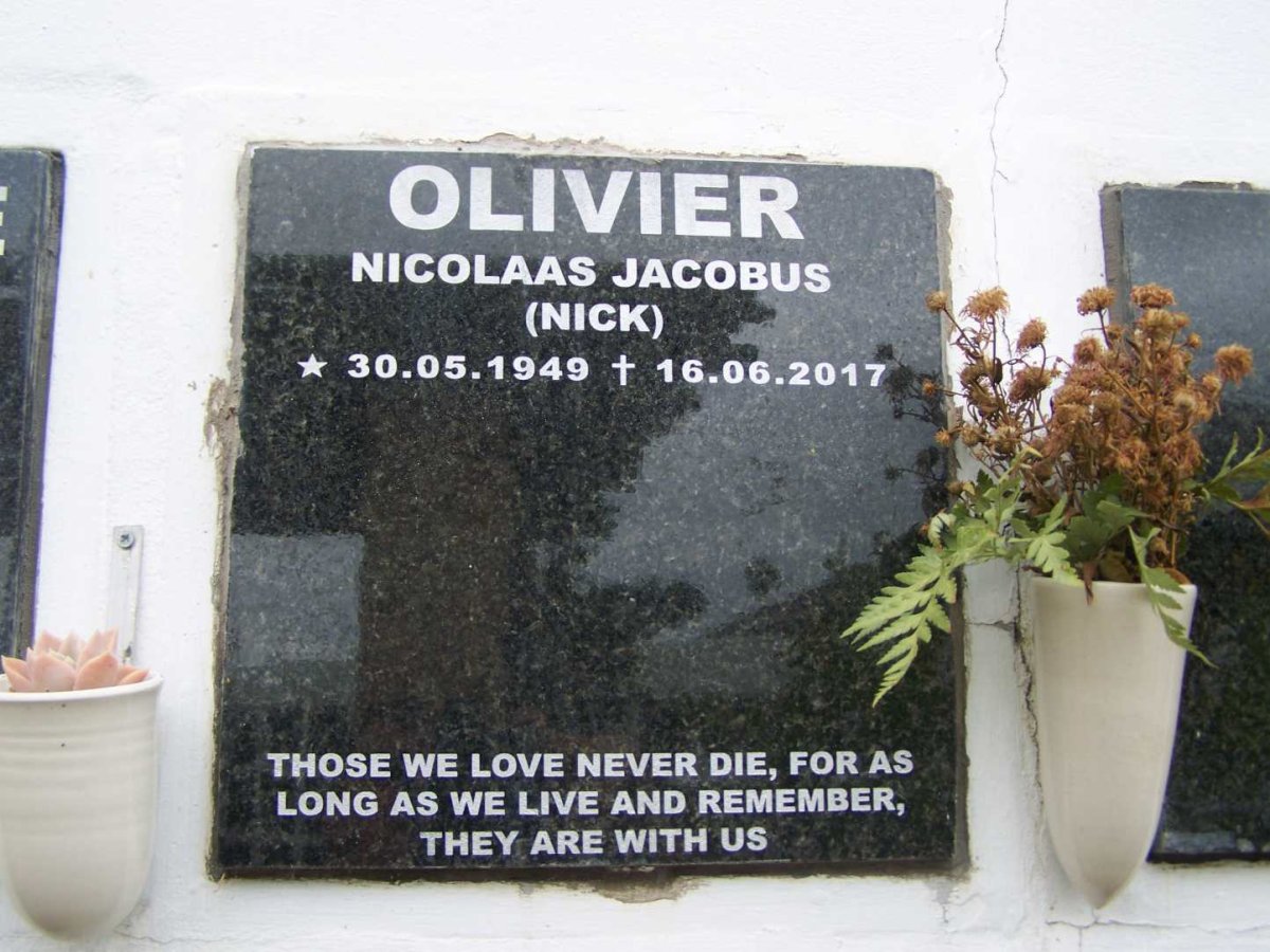 OLIVIER Nicolaas Jacobus 1949-2017