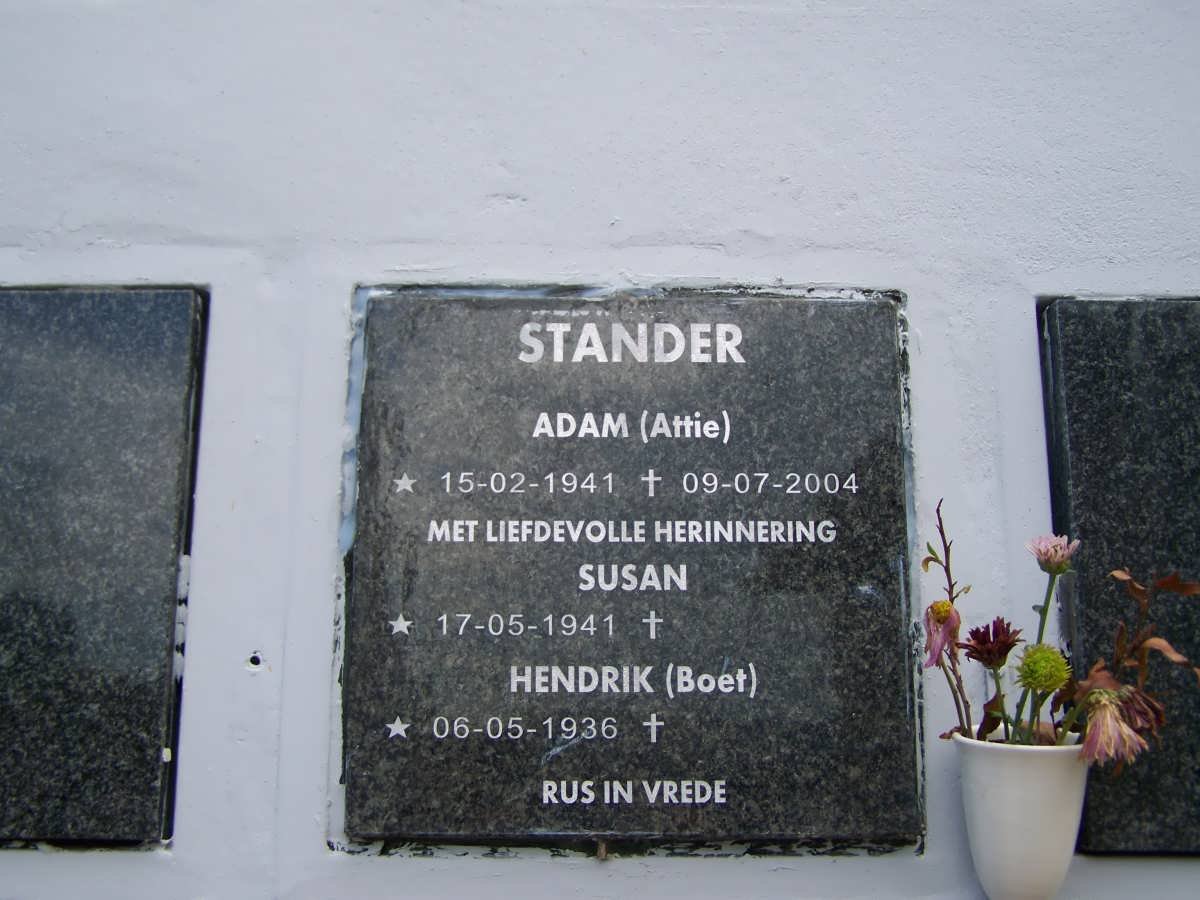STANDER Adam 1941-2004 &amp; Susan 1941- :: STANDER Hendrik 1936-