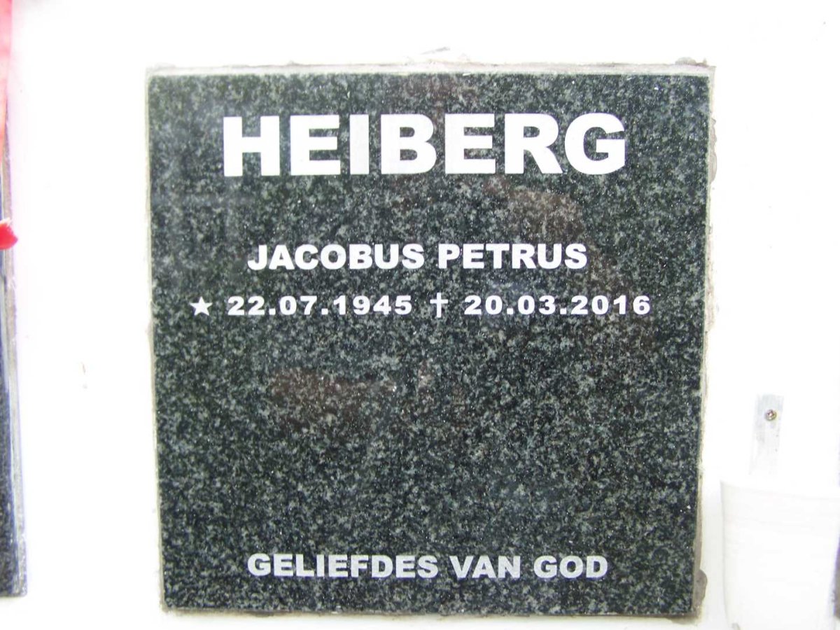 HEIBERG Jacobus Petrus 1945-2016