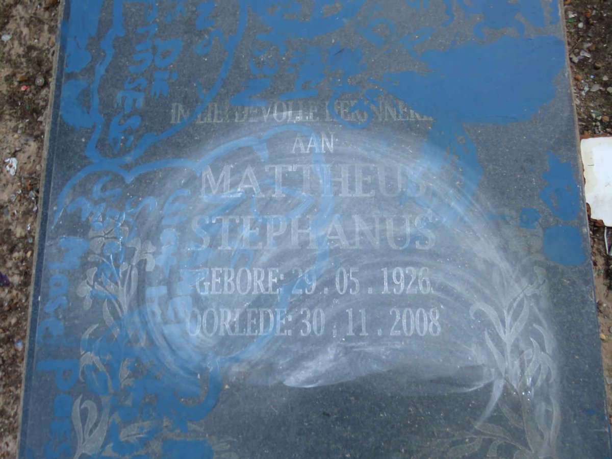 ? Mattheus Stephanus 1926-2008