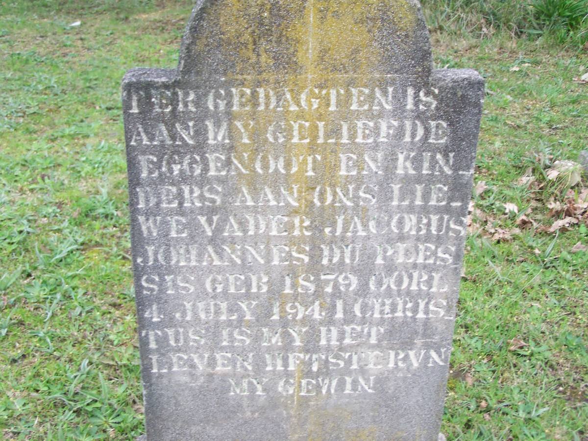 PLESSIS Jacobus Johannes, du 1879-1941