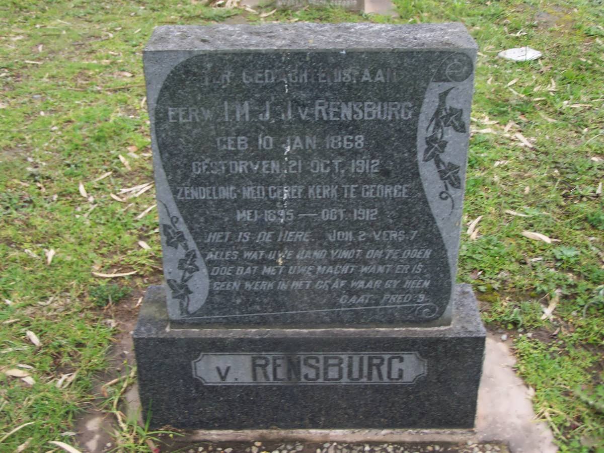 RENSBURG I.M.J., Jansen v. 1868-1912